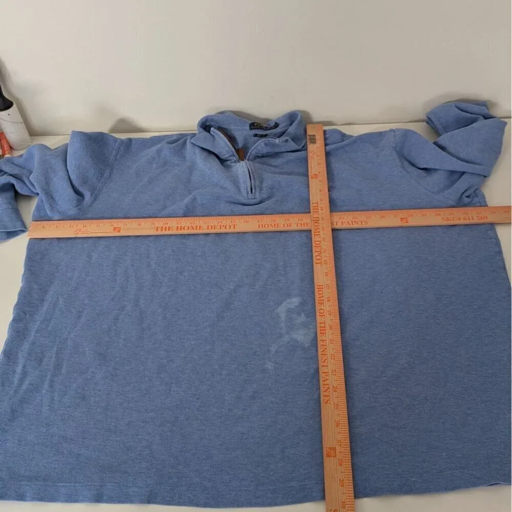 Polo Ralph Lauren Estate Rib 1/4 Sweater Mens Size 3XL Tall Blue Pony Pullover